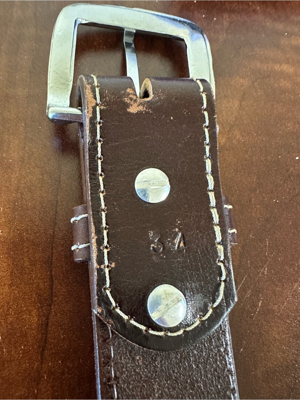 Western Style Cowhide Leather Belt - Picture 3 of 9